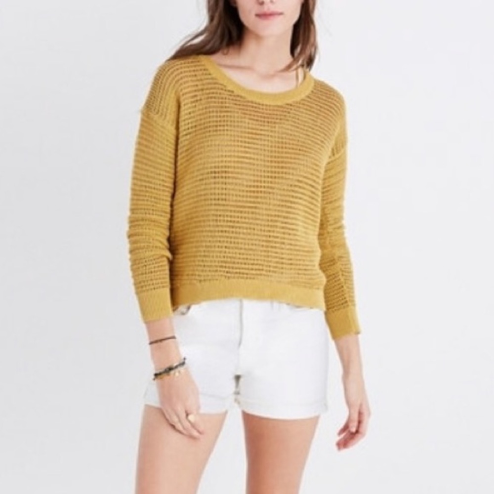 Madewell Northshore Pullover Sweater In Mustard